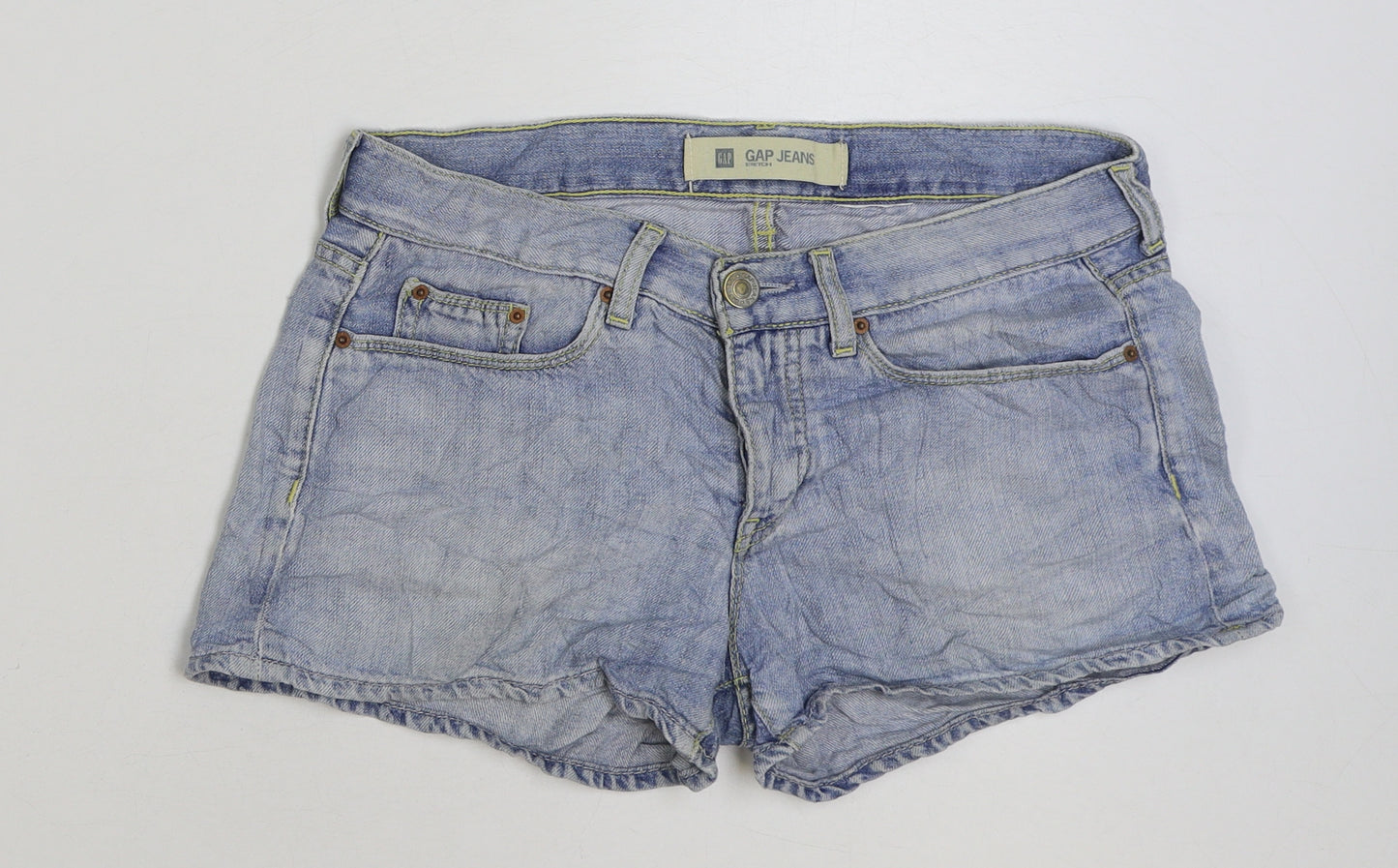 Gap Womens Blue Cotton Hot Pants Shorts Size 32 in Regular Button
