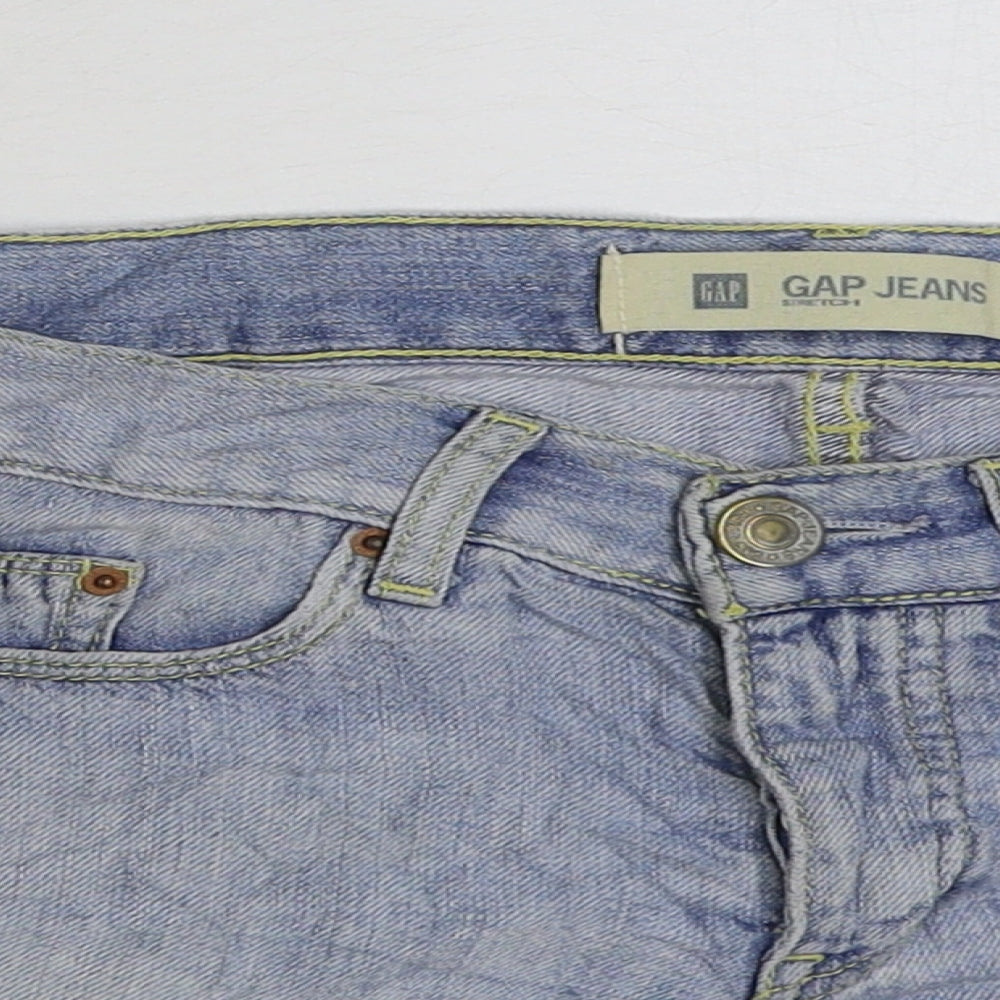 Gap Womens Blue Cotton Hot Pants Shorts Size 32 in Regular Button