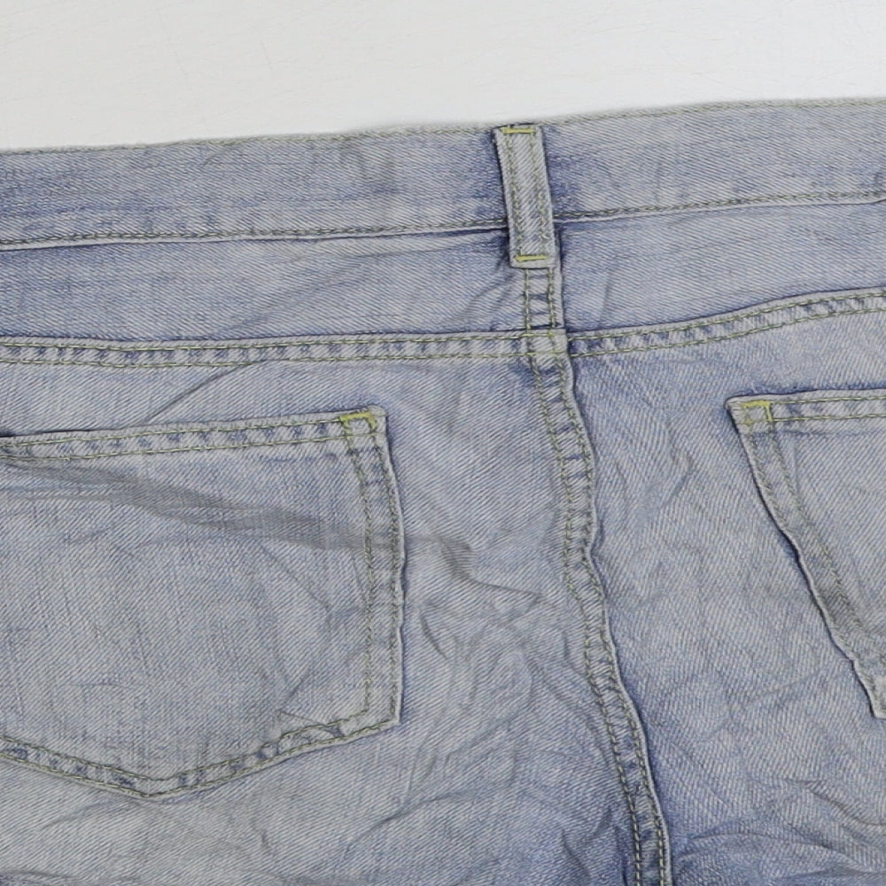 Gap Womens Blue Cotton Hot Pants Shorts Size 32 in Regular Button