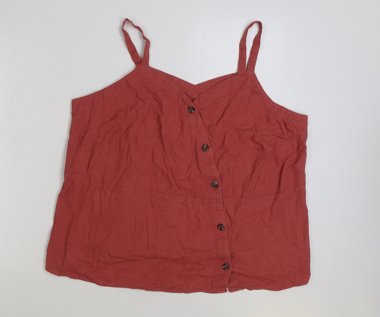 TU Womens Red Cotton Camisole Tank Size 20 V-Neck