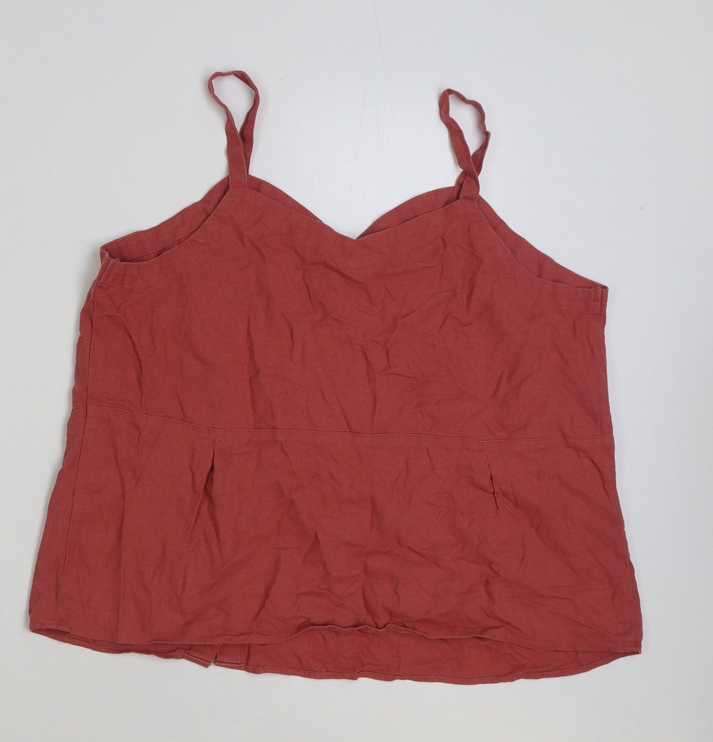 TU Womens Red Cotton Camisole Tank Size 20 V-Neck