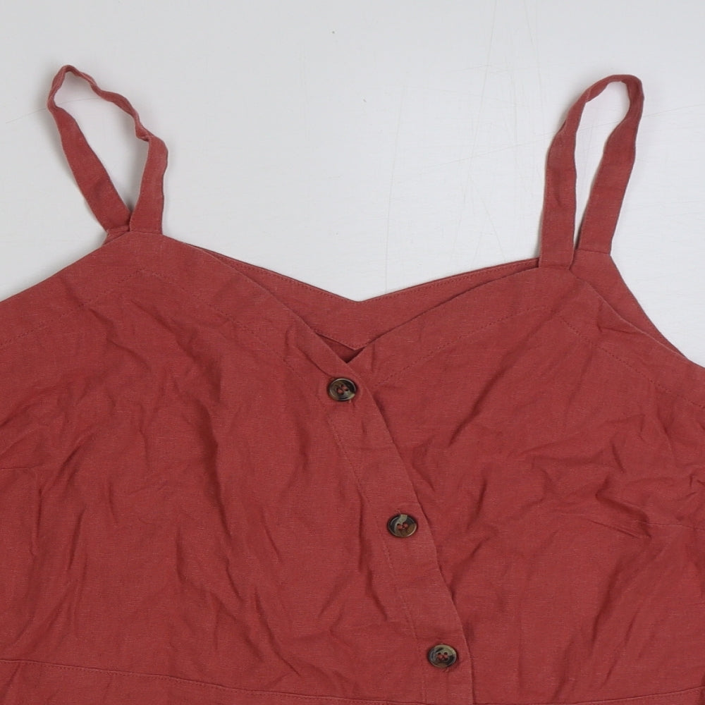 TU Womens Red Cotton Camisole Tank Size 20 V-Neck
