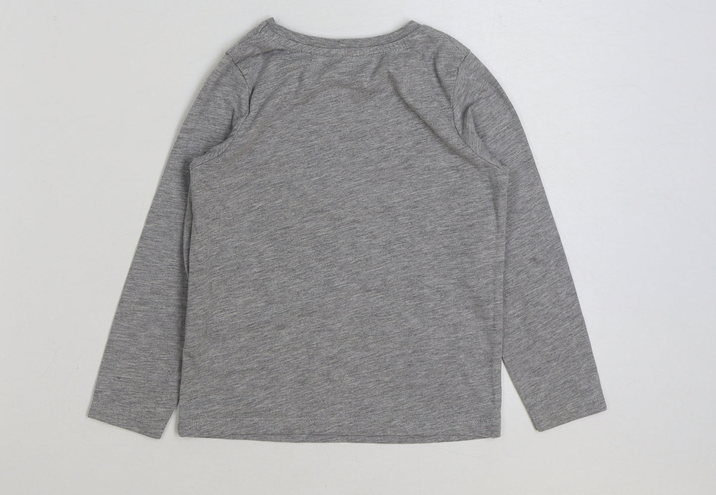 Primark Girls Grey Polyester Basic T-Shirt Size 4-5 Years Round Neck Pullover - Unicorn Don't Forget To Sparkle