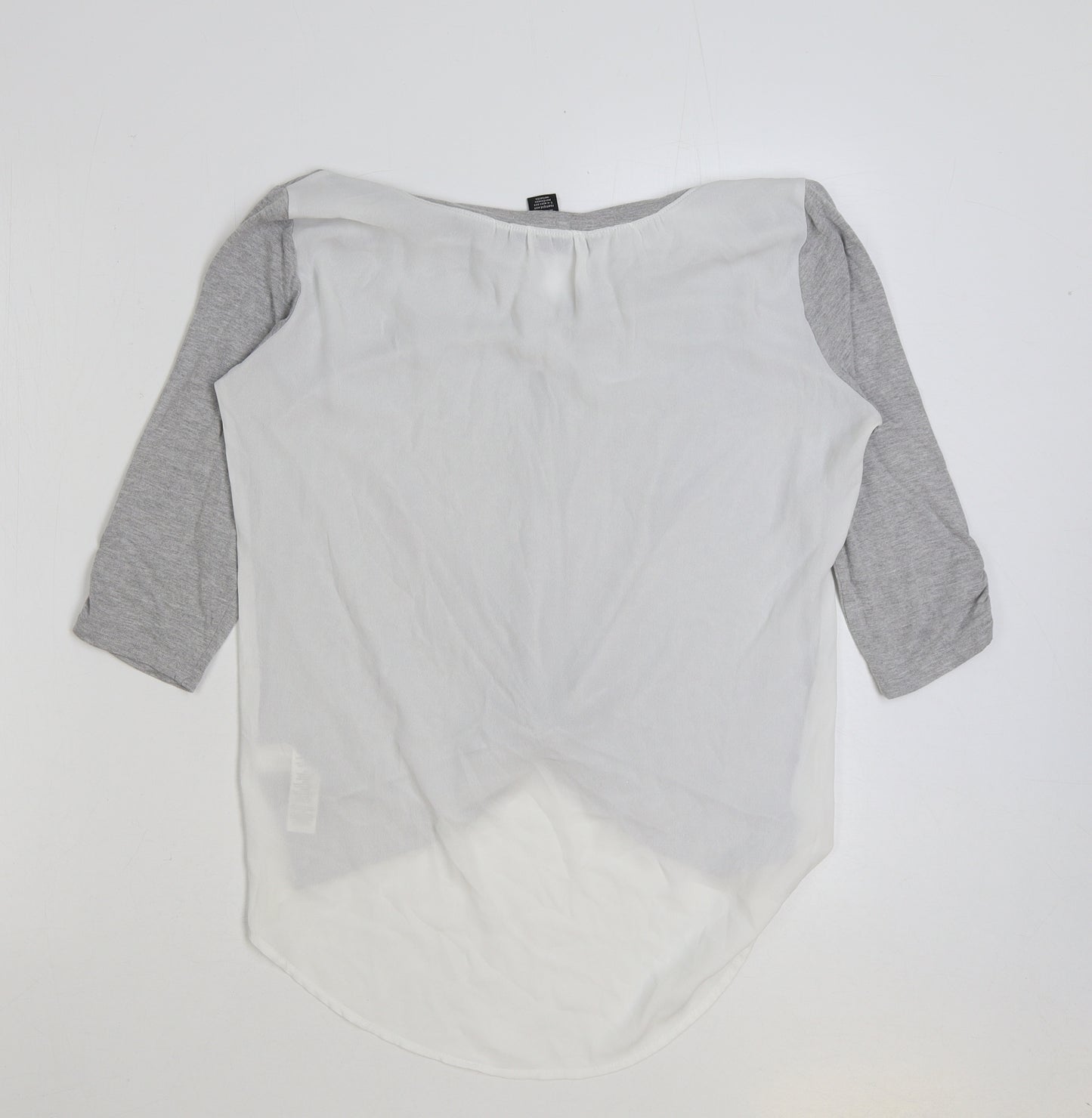 White House Womens Grey Viscose Basic T-Shirt Size XS V-Neck