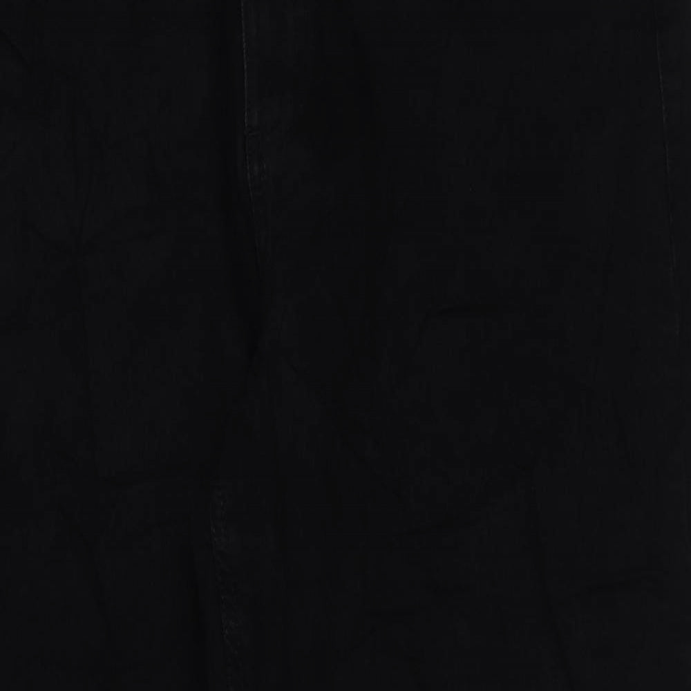 Marks and Spencer Womens Black Cotton Cropped Jeans Size 18 L26 in Regular Button