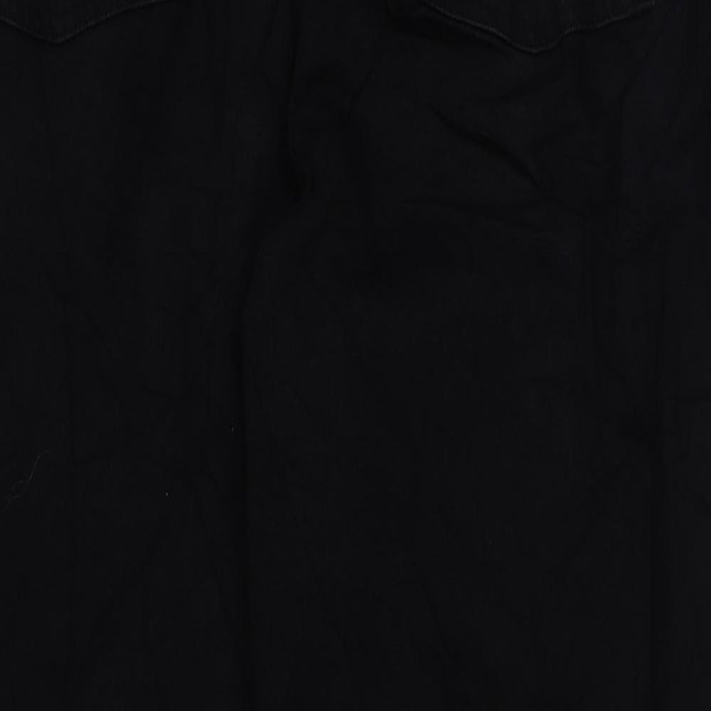 Marks and Spencer Womens Black Cotton Cropped Jeans Size 18 L26 in Regular Button