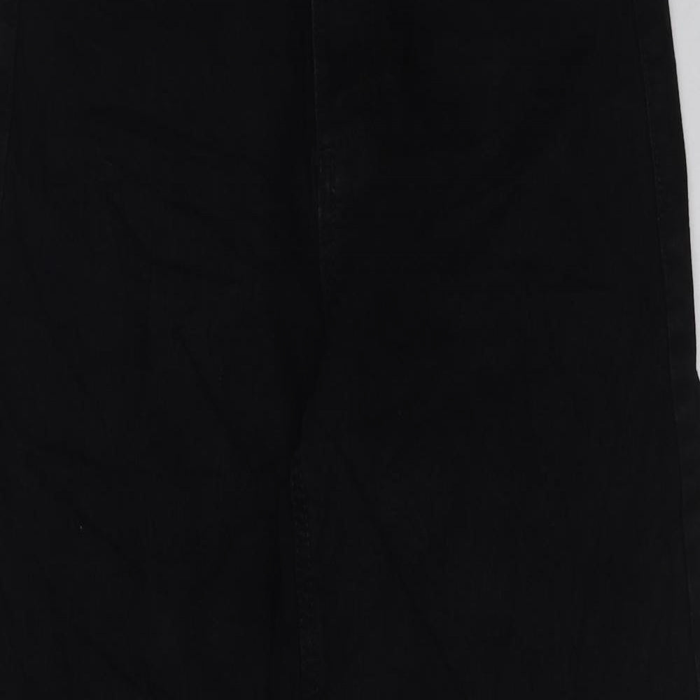 Marks and Spencer Womens Black Cotton Cropped Jeans Size 8 L26 in Regular Button