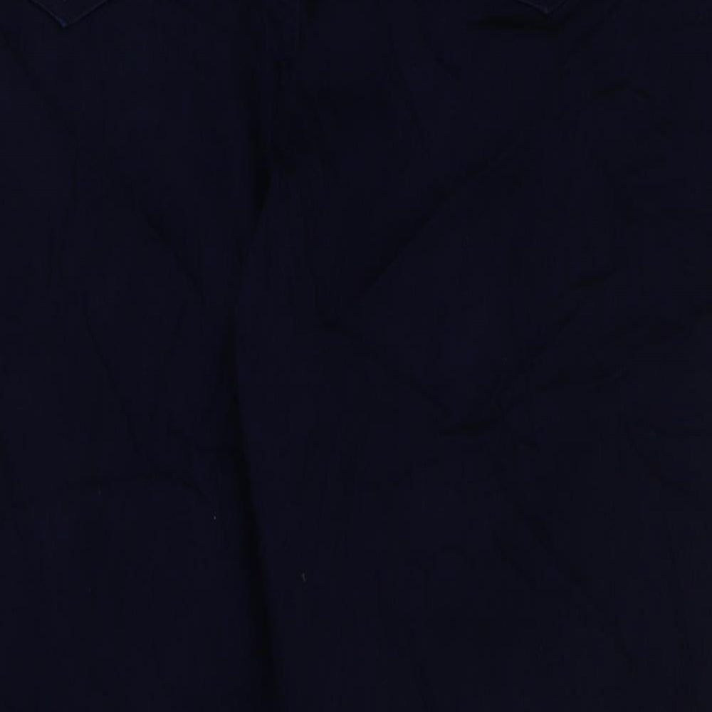 Marks and Spencer Womens Blue Cotton Straight Jeans Size 22 L29 in Regular Button