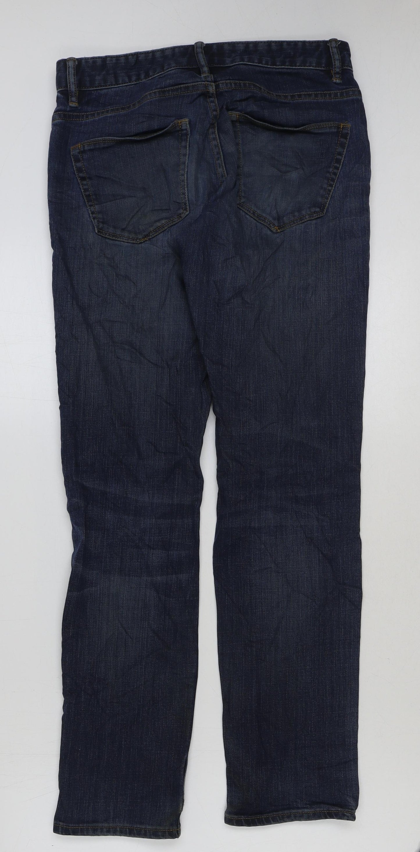 NEXT Mens Blue Cotton Straight Jeans Size 28 in L30 in Regular Button