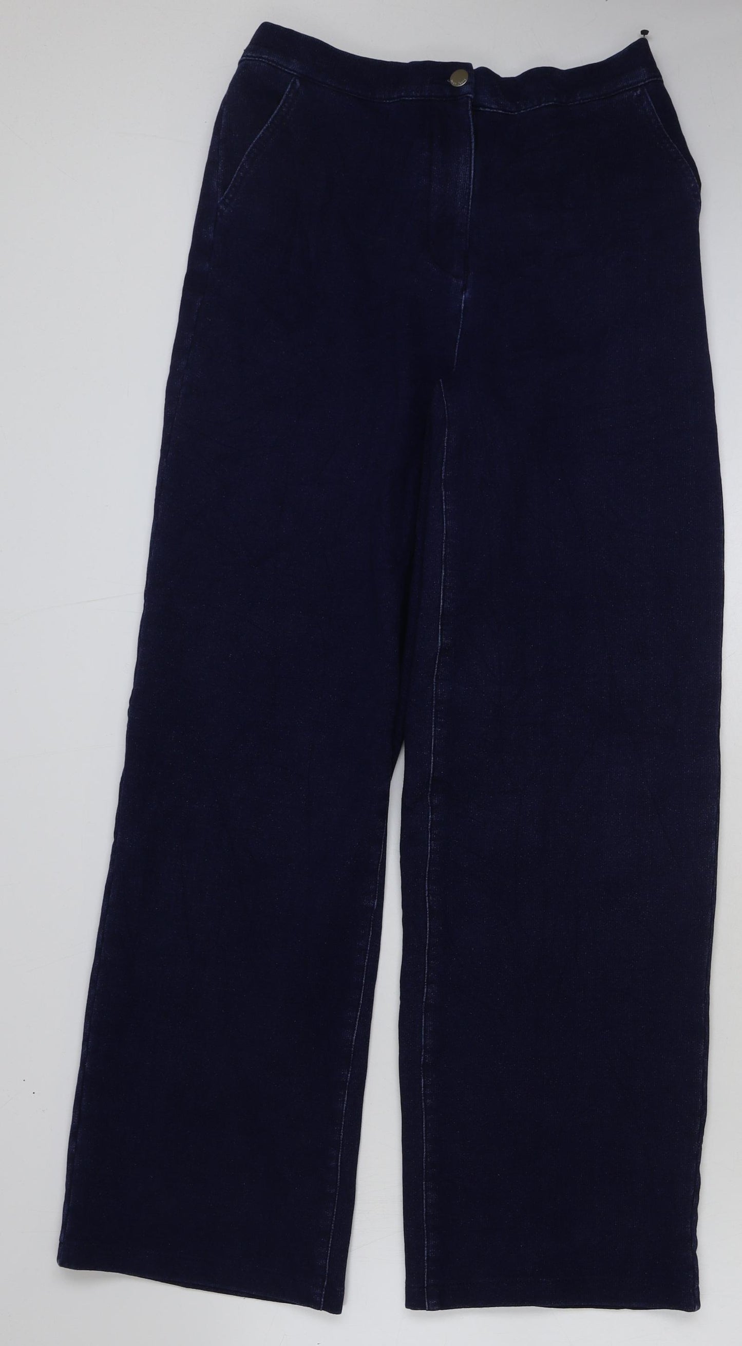 Marks and Spencer Womens Blue Cotton Jegging Jeans Size 12 L33 in Regular Button