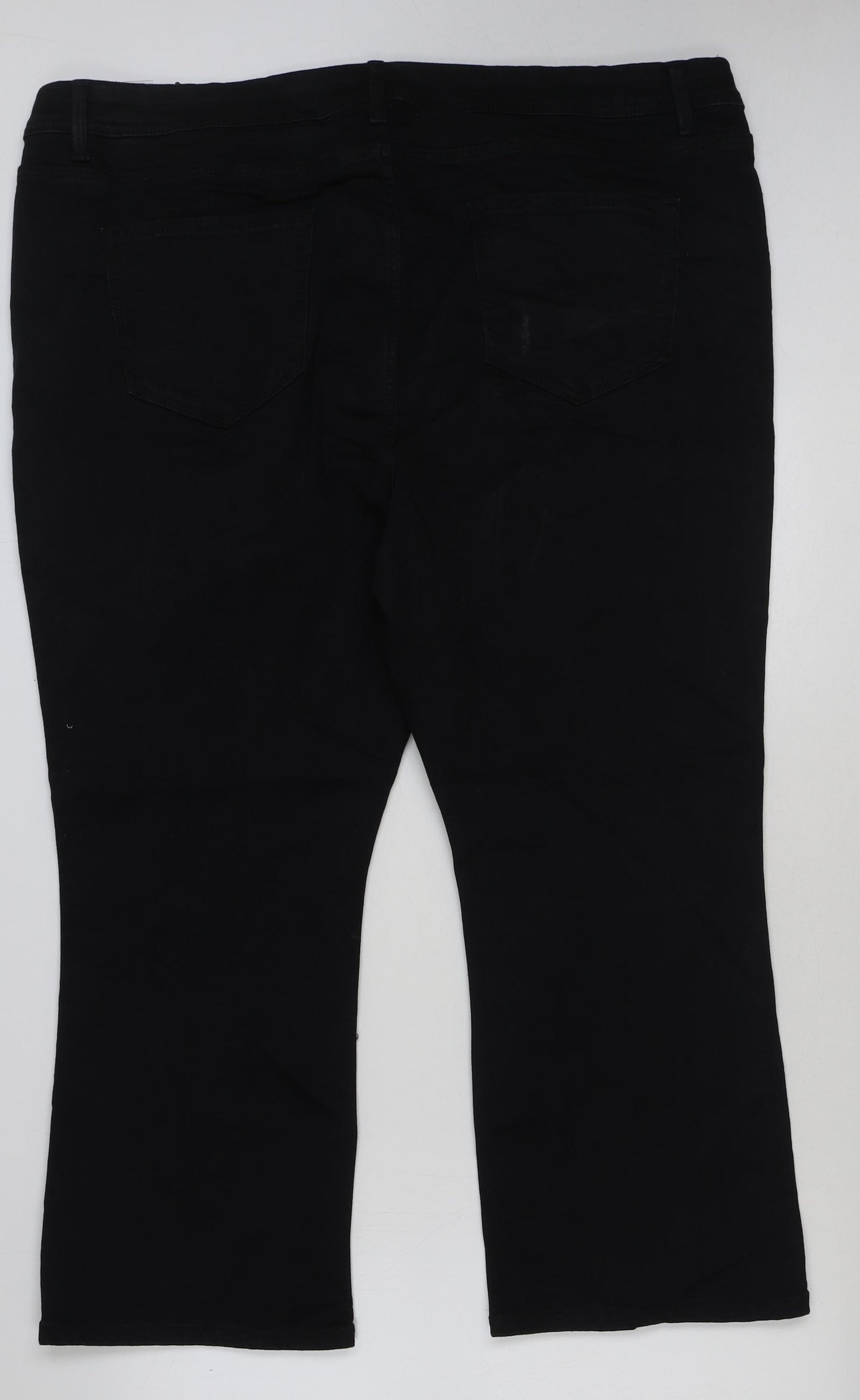 Marks and Spencer Womens Black Cotton Cropped Jeans Size 24 L26 in Regular Button