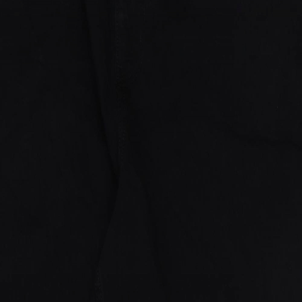 Marks and Spencer Womens Black Cotton Cropped Jeans Size 24 L26 in Regular Button