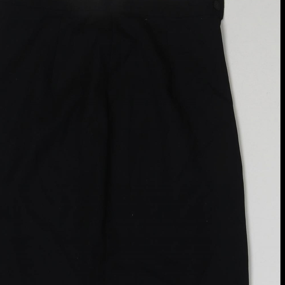 BHS Womens Black Polyester A-Line Skirt Size 18 Zip