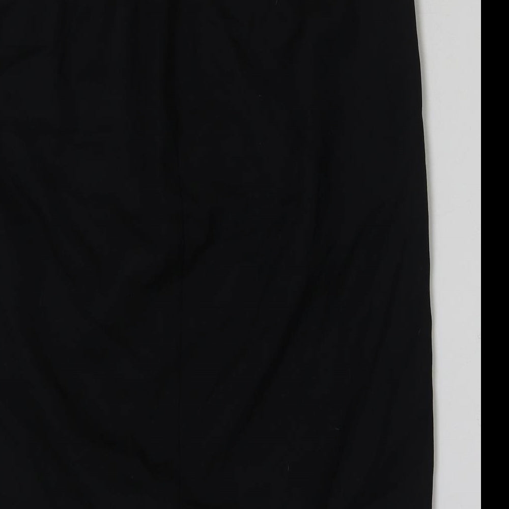 BHS Womens Black Polyester A-Line Skirt Size 18 Zip