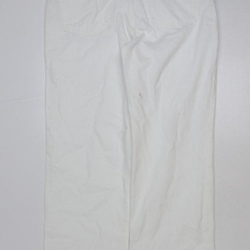 Own. Womens White Cotton Straight Jeans Size 30 in L30 in Regular Button