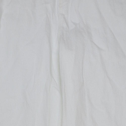 Own. Womens White Cotton Straight Jeans Size 30 in L30 in Regular Button