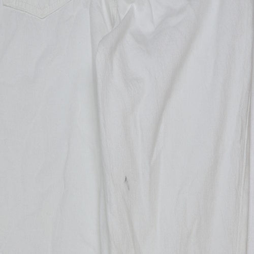 Own. Womens White Cotton Straight Jeans Size 30 in L30 in Regular Button
