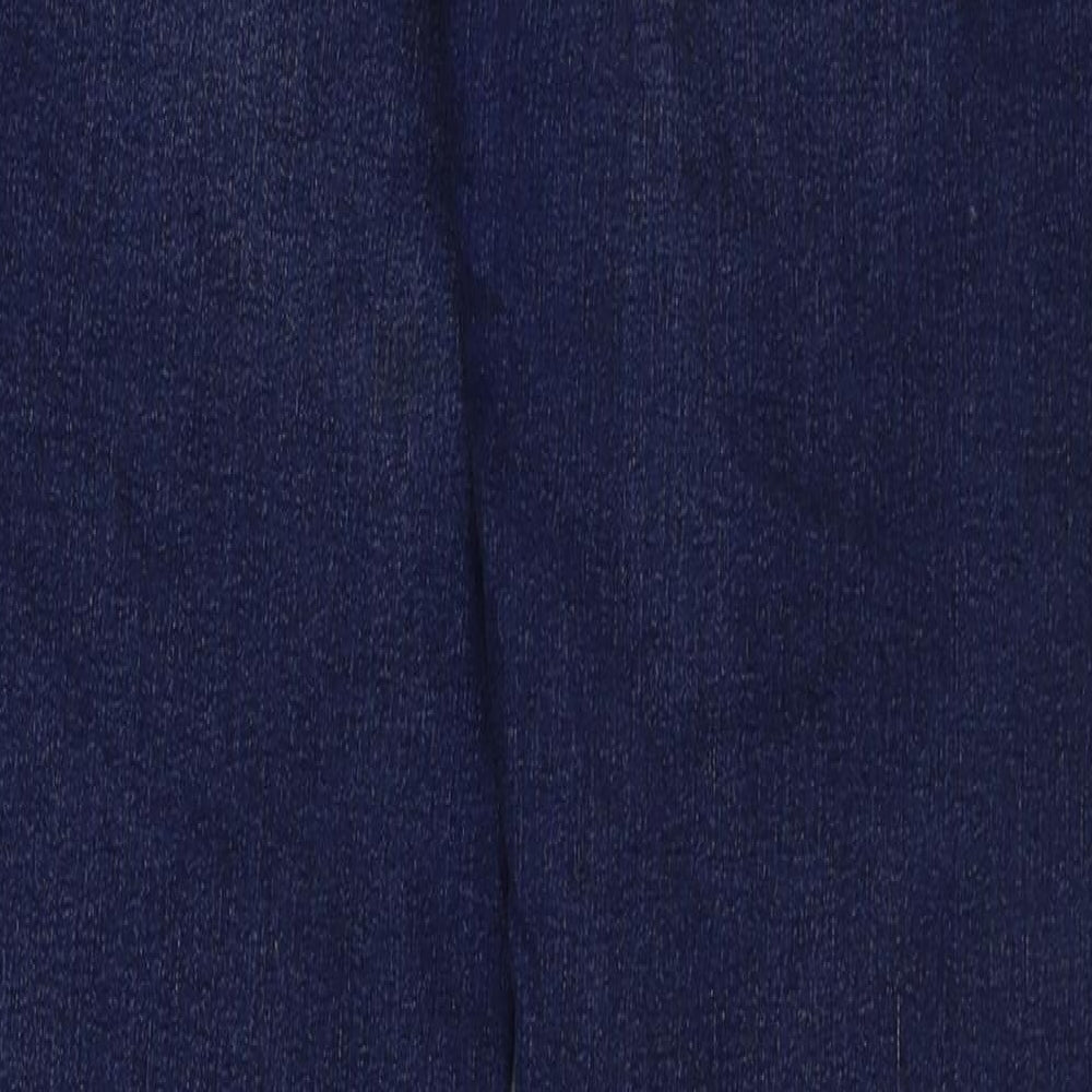 Marks and Spencer Womens Blue Cotton Bootcut Jeans Size 12 L31 in Regular Button