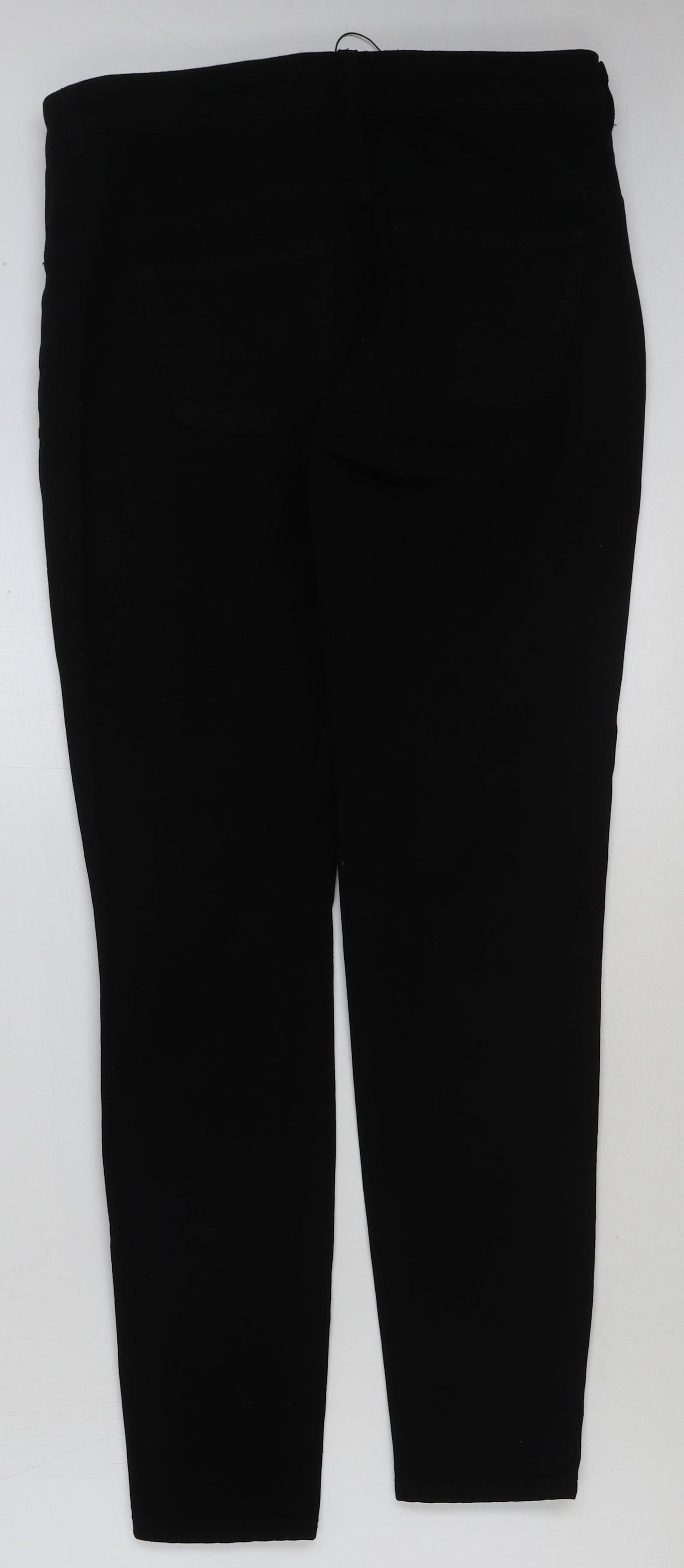 Marks and Spencer Womens Black Cotton Skinny Jeans Size 16 L31 in Regular Button