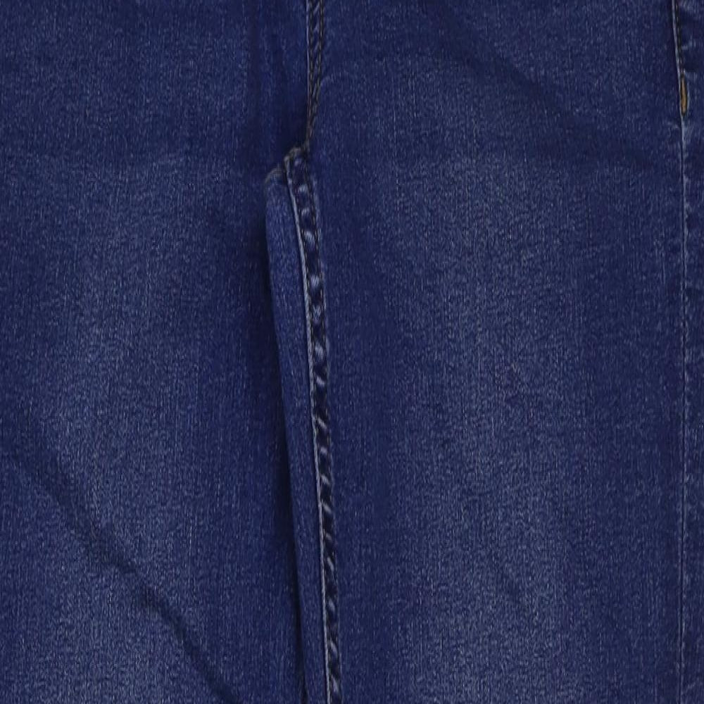 marks and Womens Blue Cotton Bootcut Jeans Size 30 in L29 in Regular Button