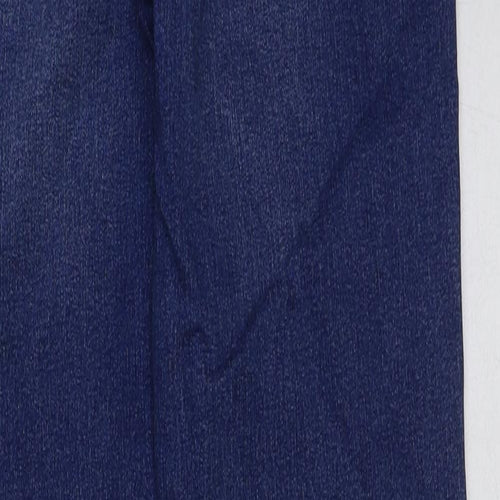 marks and Womens Blue Cotton Bootcut Jeans Size 30 in L29 in Regular Button