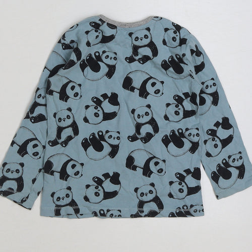 George Baby Blue Geometric Polyester Basic T-Shirt Size 12-18 Months Round Neck Pullover - Panda Print