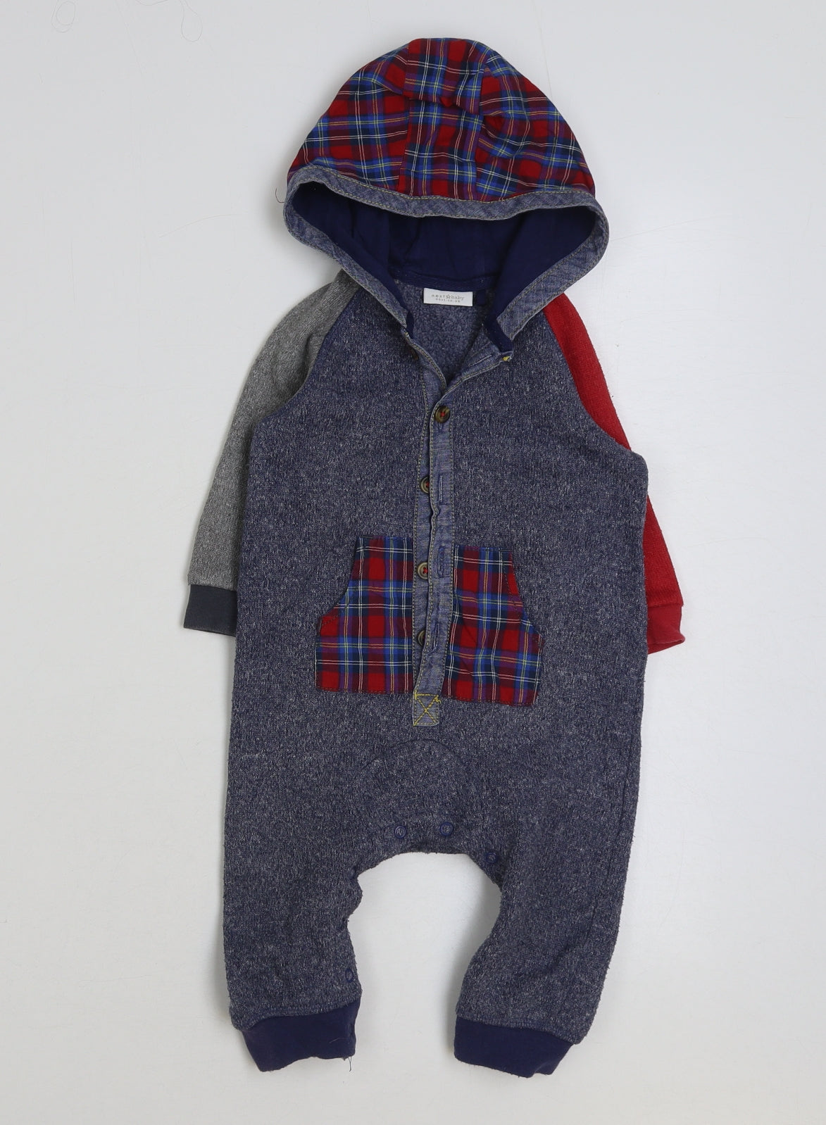 NEXT Baby Multicoloured Plaid Polyester Bodysuit Outfit/Set Size 9-12 Months Snap