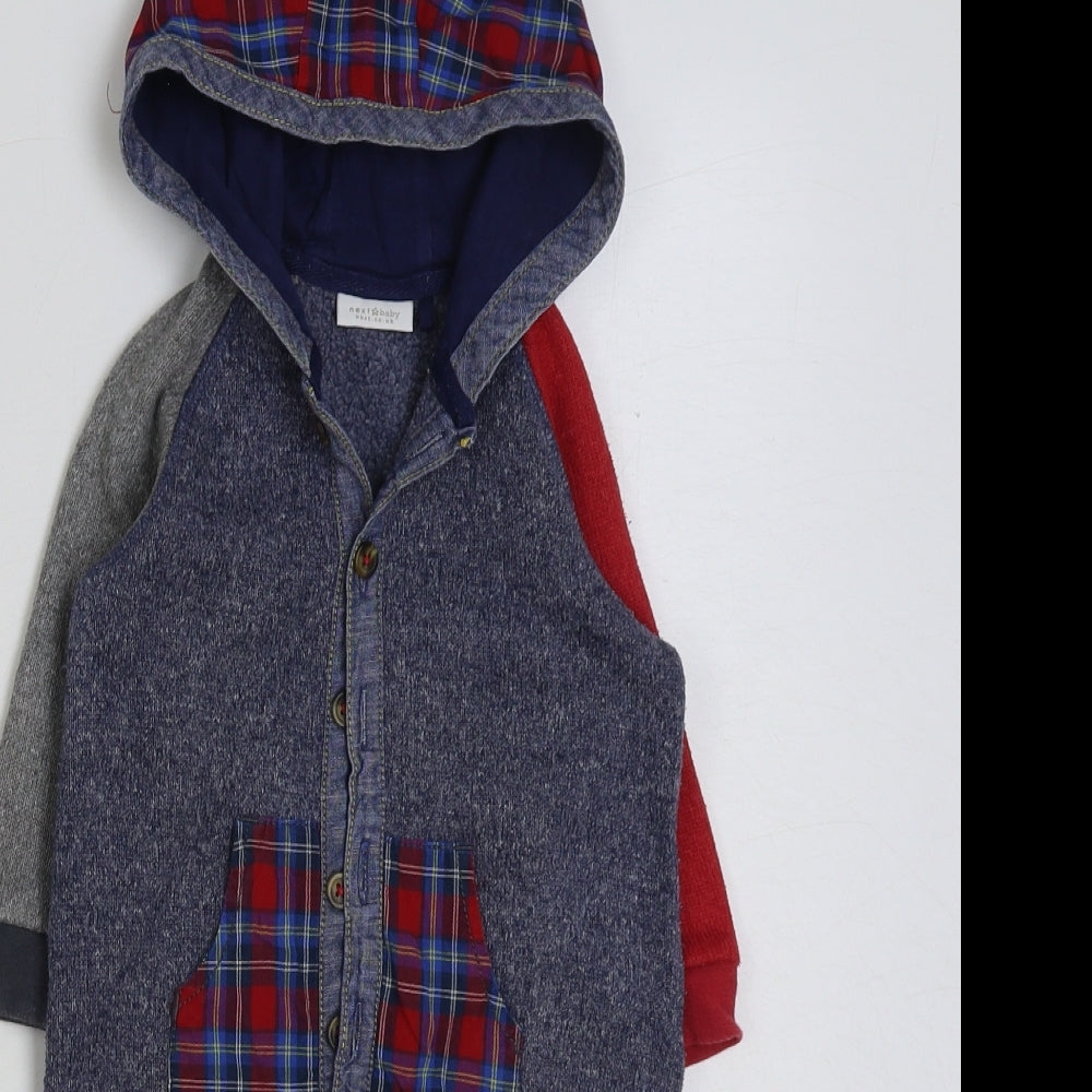 NEXT Baby Multicoloured Plaid Polyester Bodysuit Outfit/Set Size 9-12 Months Snap