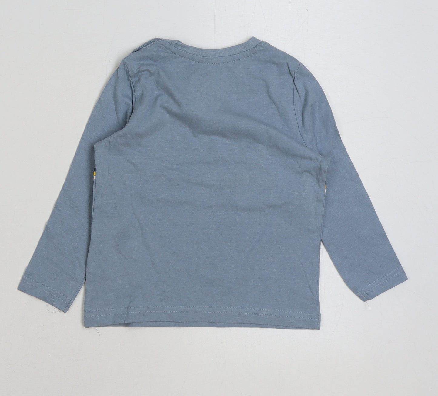 Lupilu Baby Blue Polyester Basic T-Shirt Size 12-18 Months Round Neck Pullover - Wolf