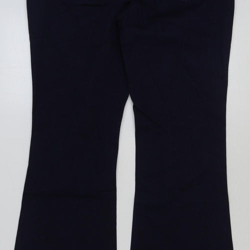 Marks and Spencer Womens Blue Cotton Bootcut Jeans Size 16 L31 in Regular Button