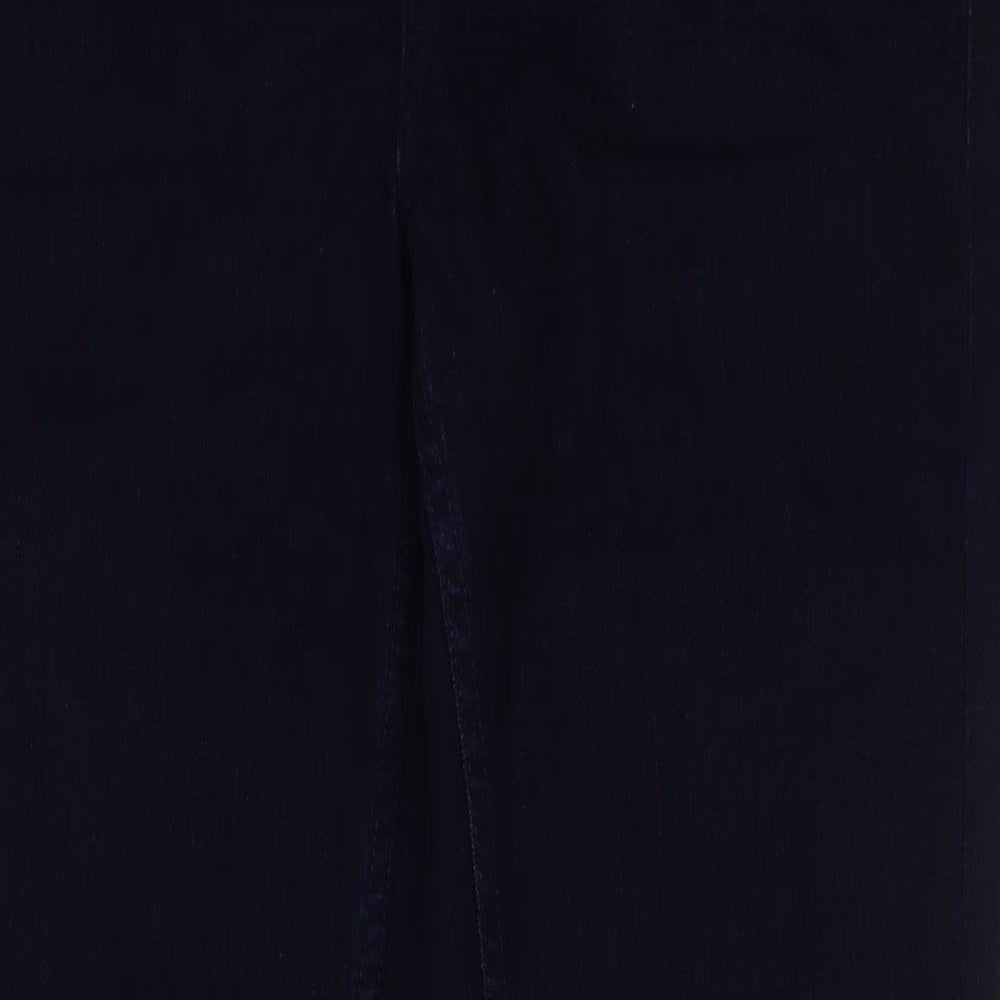 Marks and Spencer Womens Blue Cotton Bootcut Jeans Size 16 L31 in Regular Button