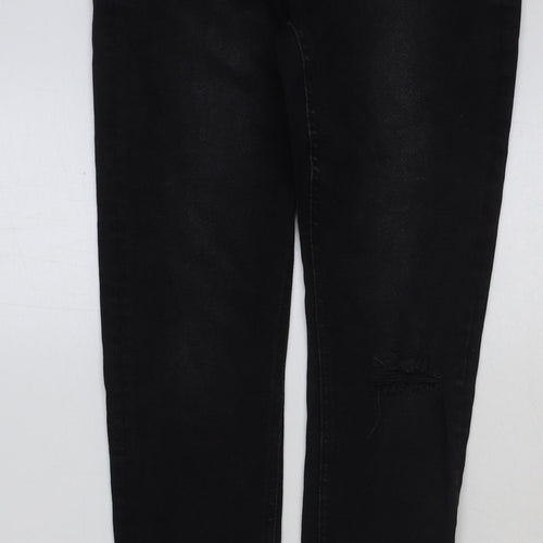 Denim & Co. Womens Black Cotton Skinny Jeans Size 12 L29 in Regular Button