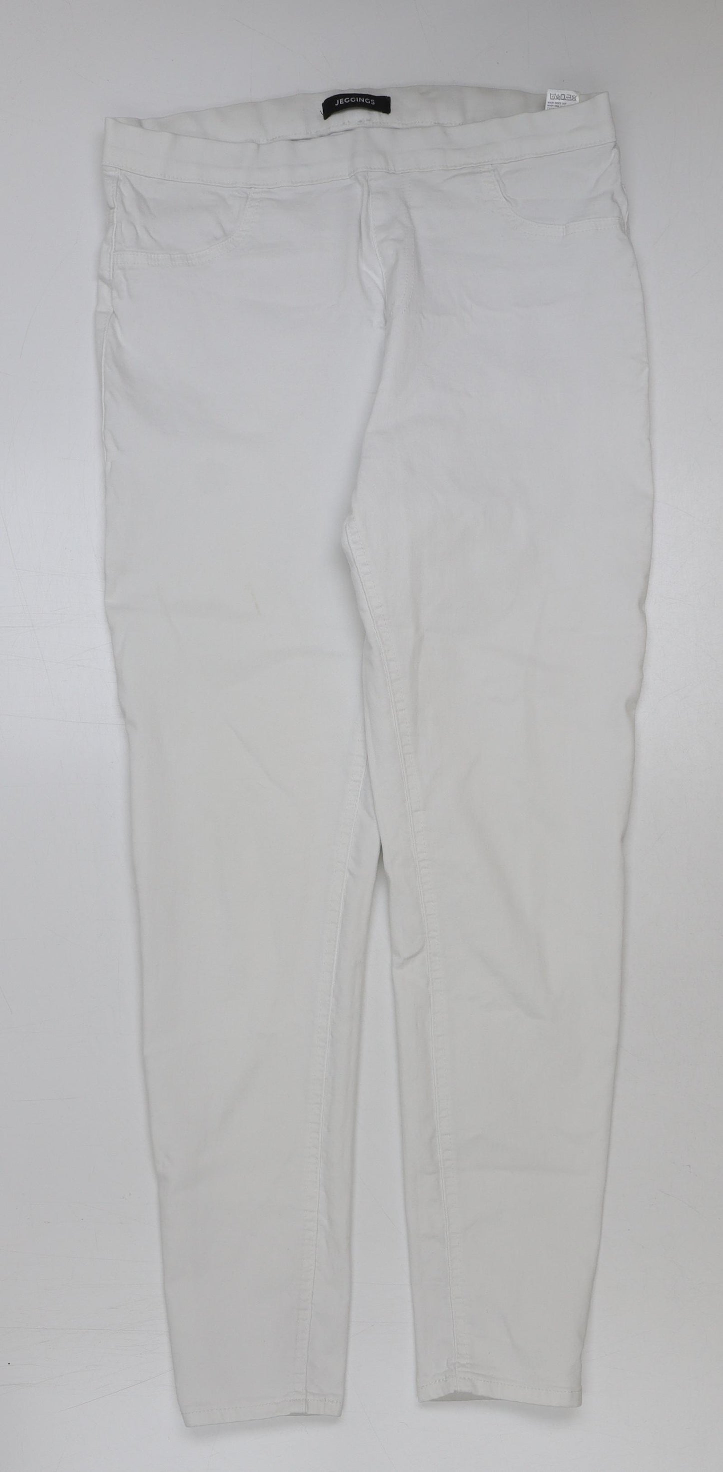 Marks and Spencer Womens White Cotton Jegging Jeans Size 14 L28 in Regular