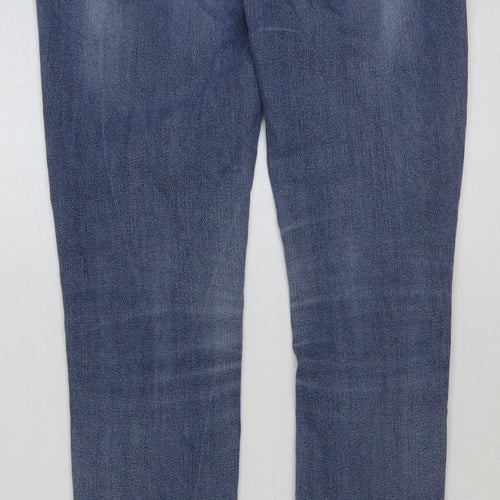 Marks and Spencer Womens Blue Cotton Skinny Jeans Size 8 L31 in Regular Button