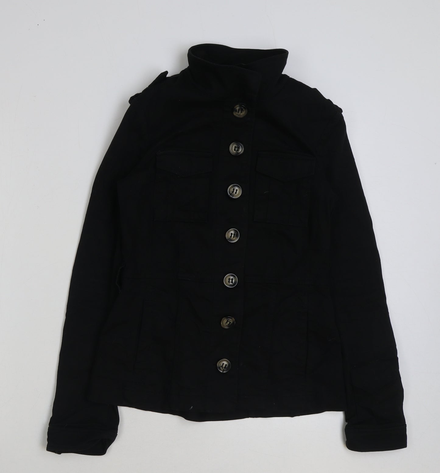 H&M Womens Black Jacket Size 10 Button