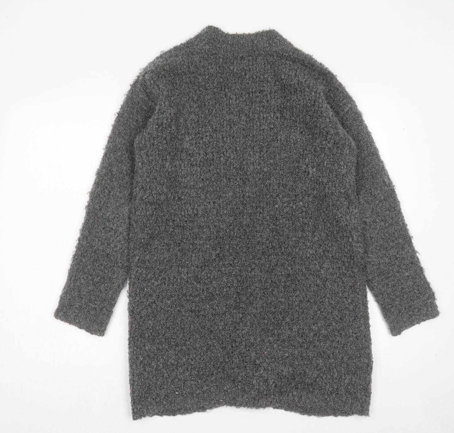 TU Womens Grey V-Neck Polyester Cardigan Jumper Size 12