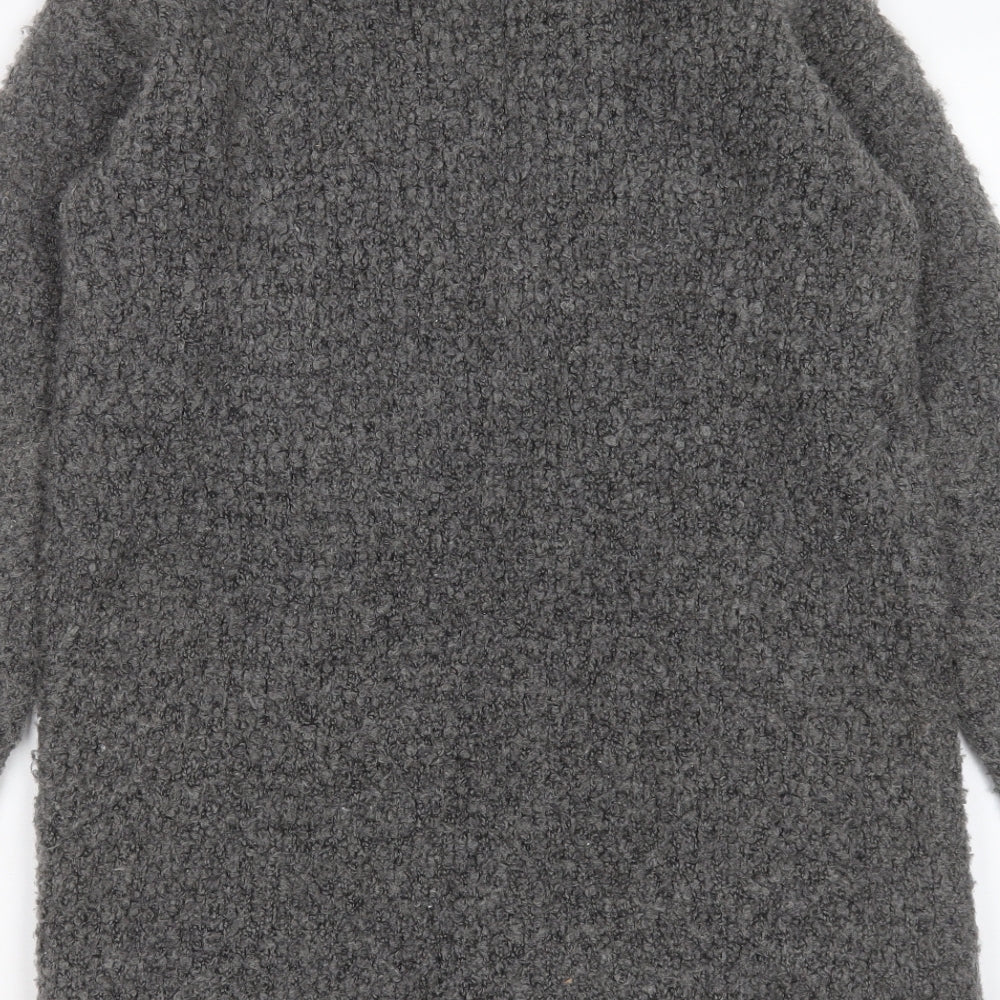 TU Womens Grey V-Neck Polyester Cardigan Jumper Size 12