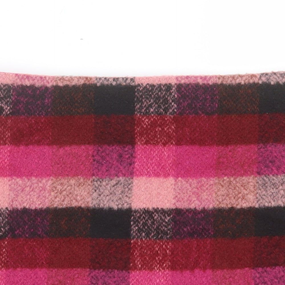 George Womens Pink Plaid Polyester A-Line Skirt Size 12 Zip