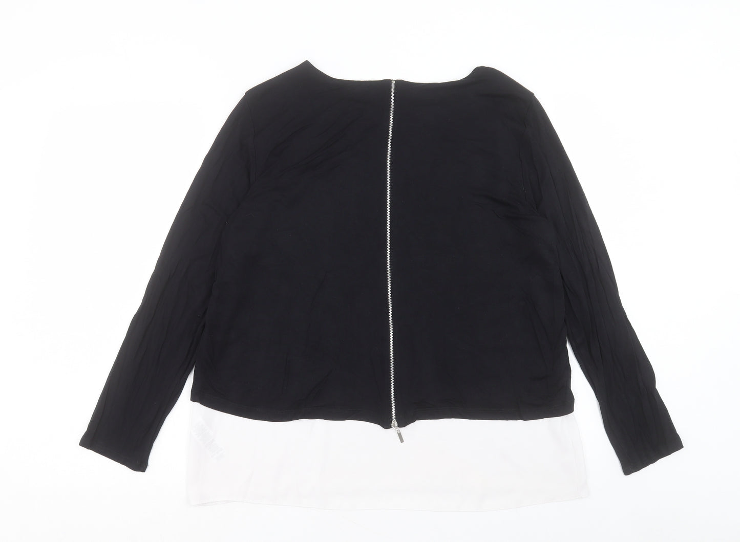 Wallis Womens Black Viscose Basic T-Shirt Size 16 Boat Neck