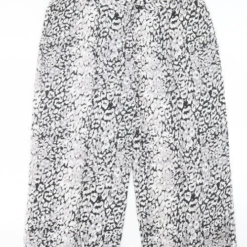 Marks and Spencer Womens Grey Geometric Polyester Trousers Size 20 L24 in Regular Snap