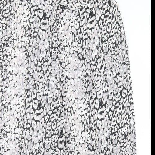Marks and Spencer Womens Grey Geometric Polyester Trousers Size 20 L24 in Regular Snap
