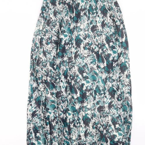 Marks and Spencer Womens Green Animal Print Polyester A-Line Skirt Size 6