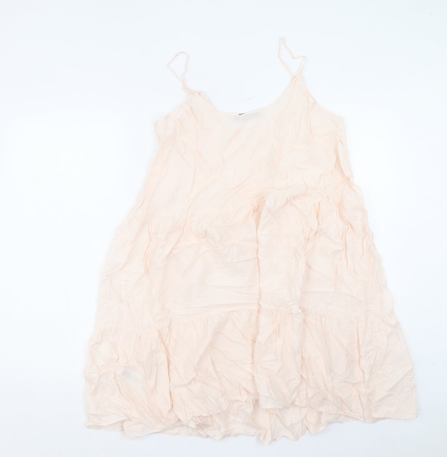 Marks and Spencer Womens Pink Viscose A-Line Size 14 V-Neck Pullover