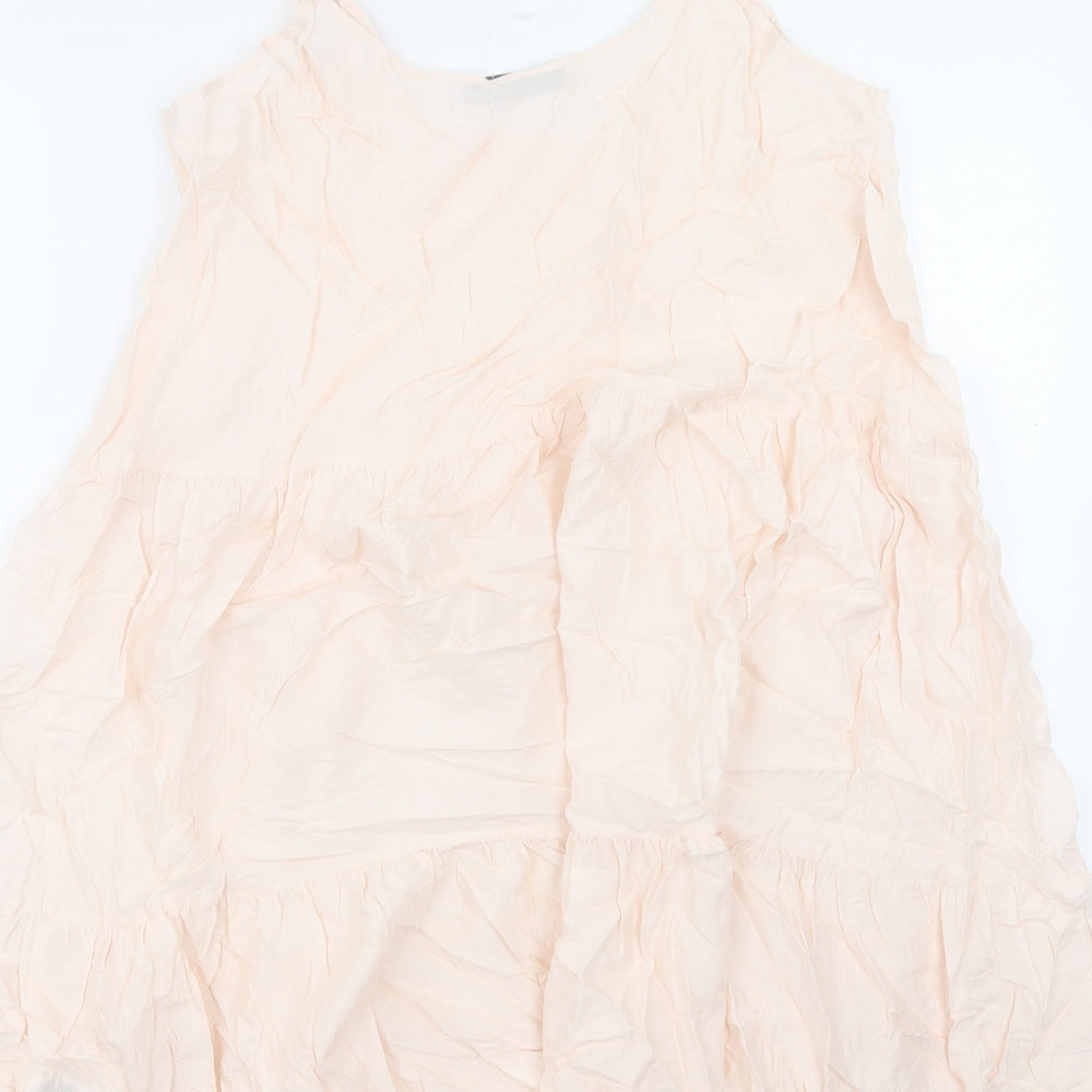Marks and Spencer Womens Pink Viscose A-Line Size 14 V-Neck Pullover