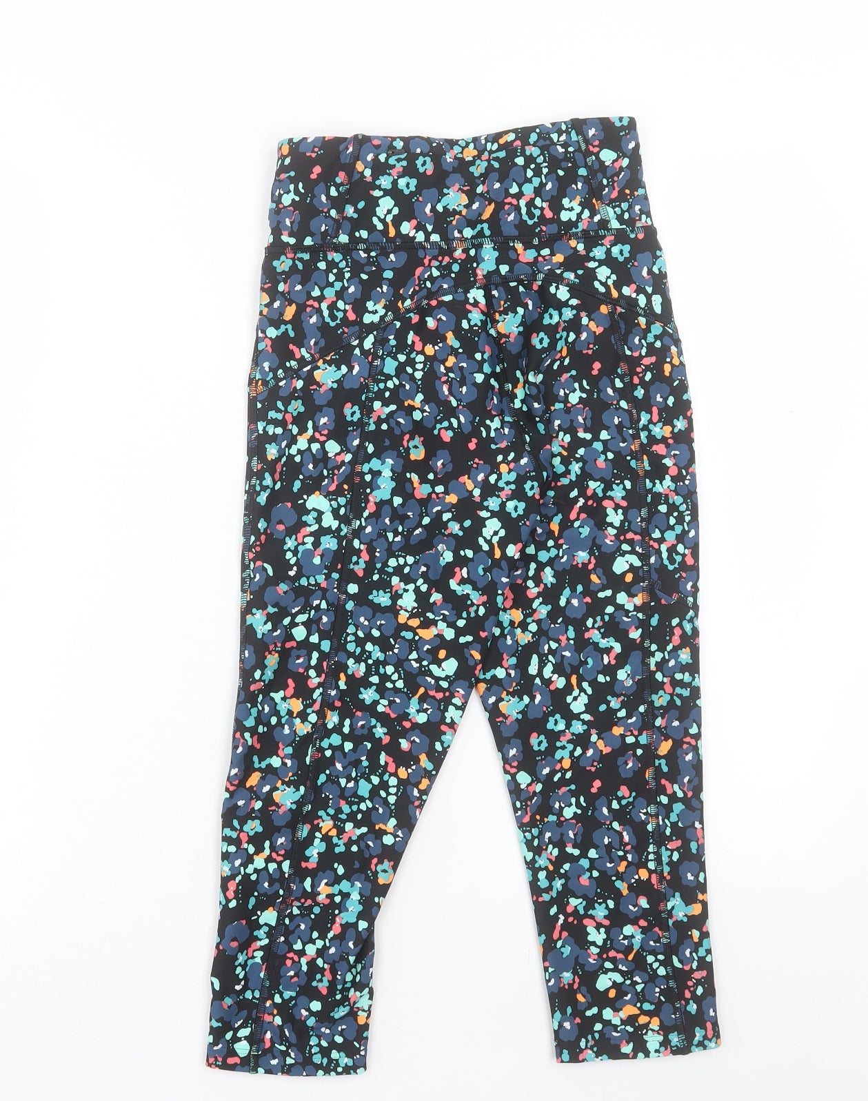 Marks and Spencer Womens Multicoloured Geometric Polyester Biker Shorts Size 6 L18 in Regular