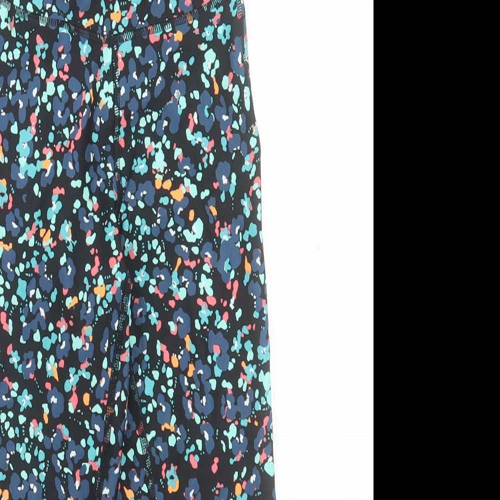 Marks and Spencer Womens Multicoloured Geometric Polyester Biker Shorts Size 6 L18 in Regular