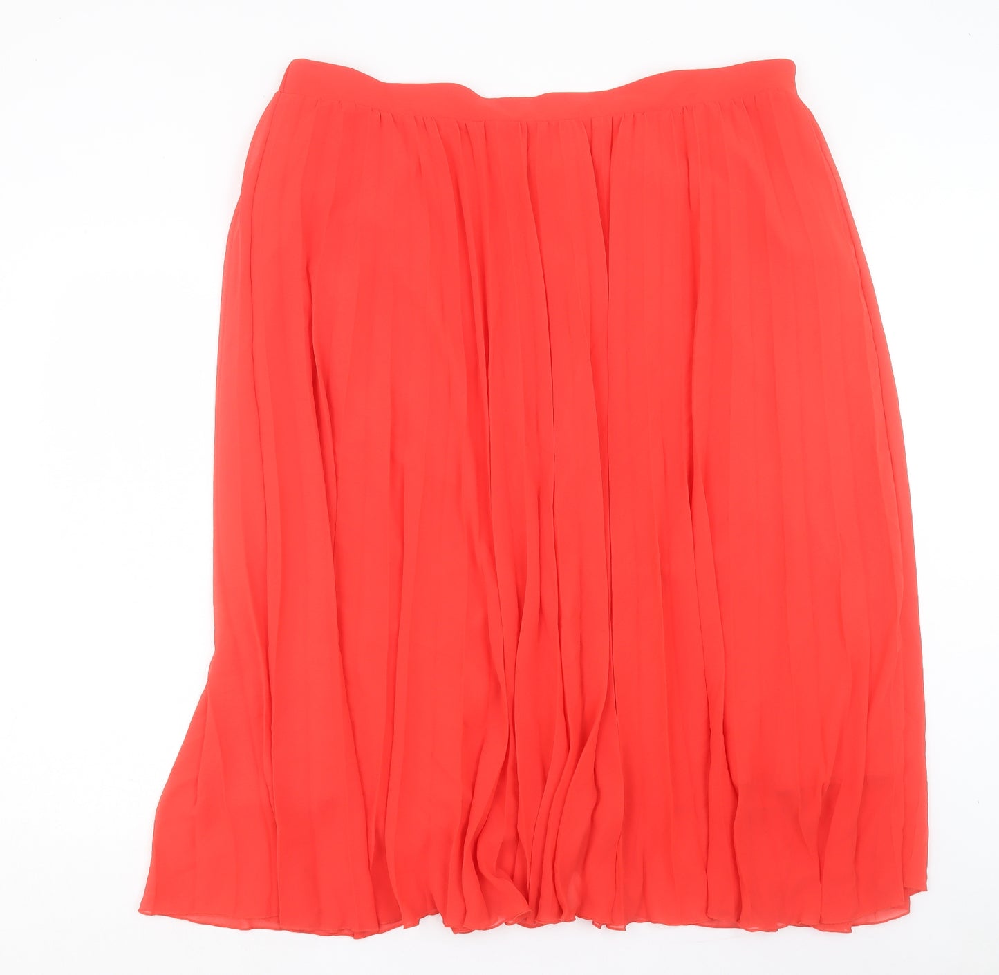 Marks and Spencer Womens Red Polyester A-Line Skirt Size 22