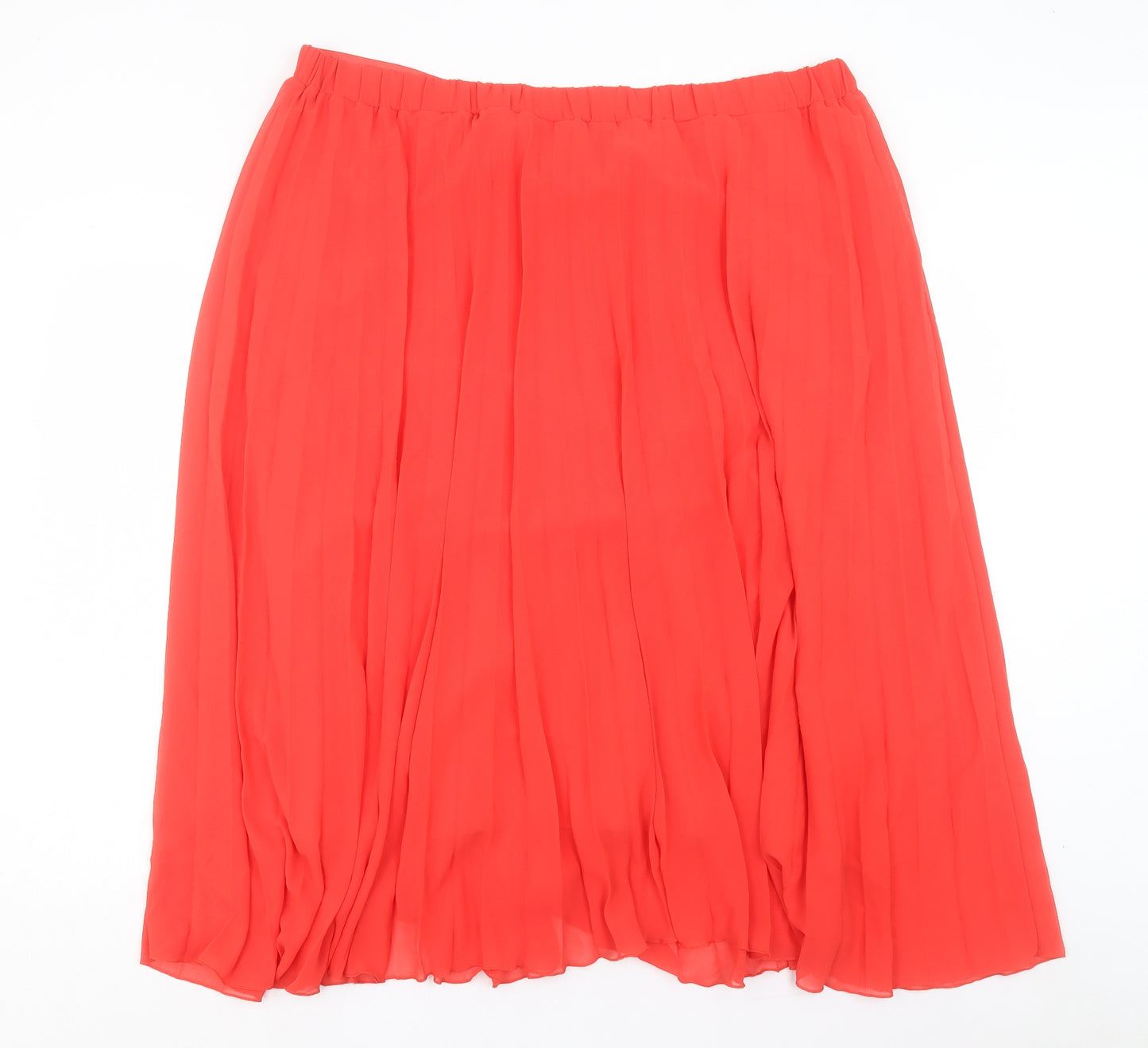 Marks and Spencer Womens Red Polyester A-Line Skirt Size 22