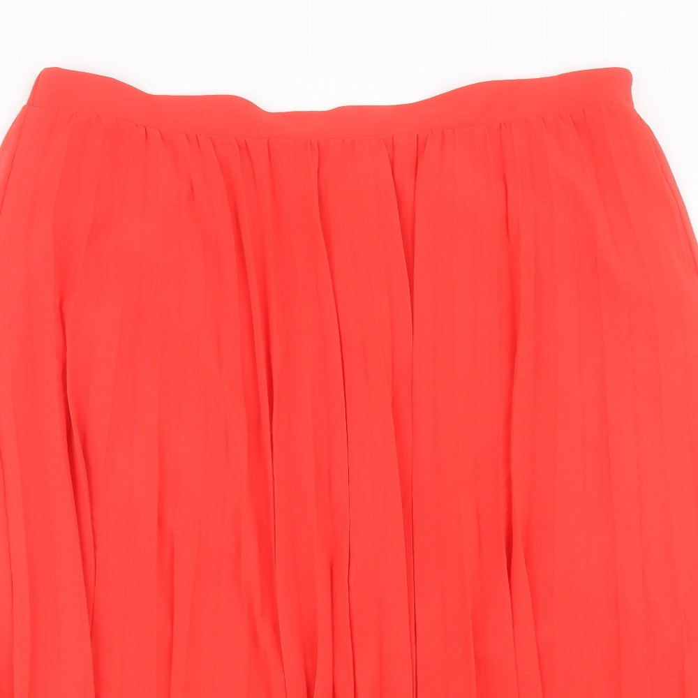 Marks and Spencer Womens Red Polyester A-Line Skirt Size 22