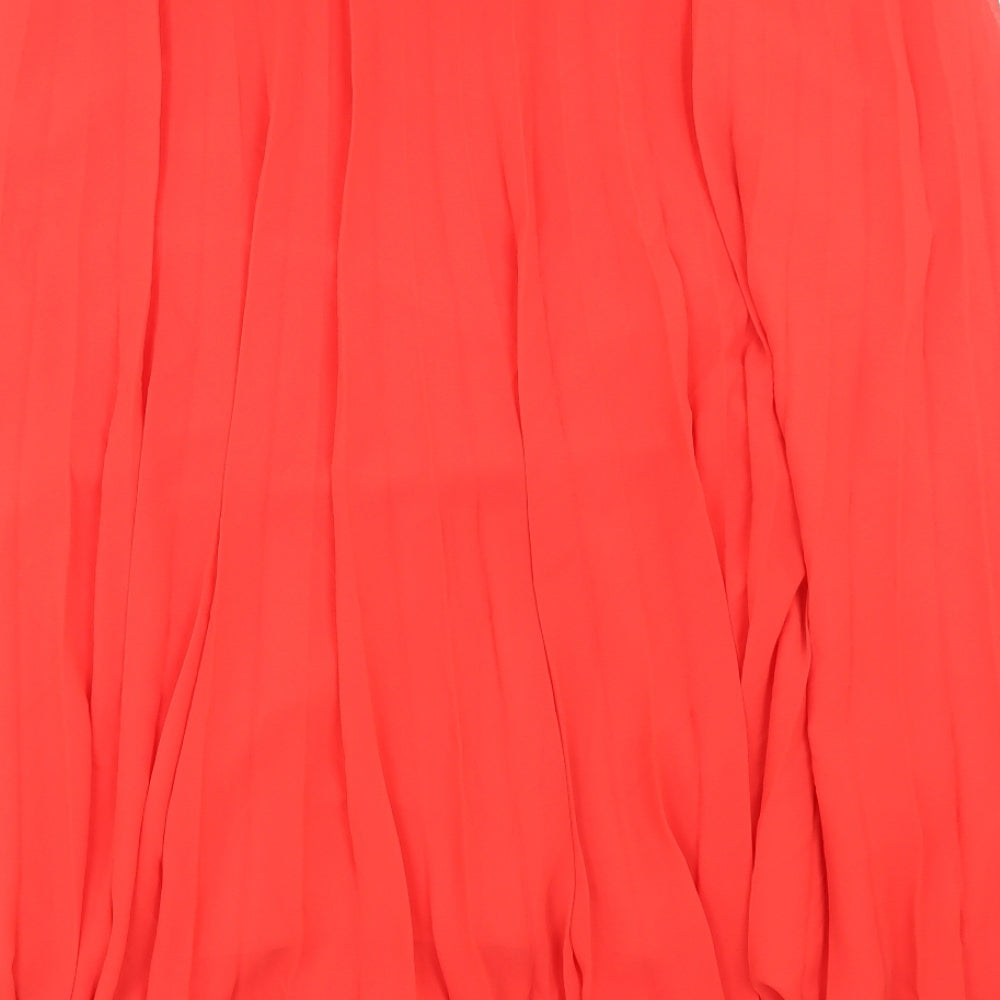 Marks and Spencer Womens Red Polyester A-Line Skirt Size 22